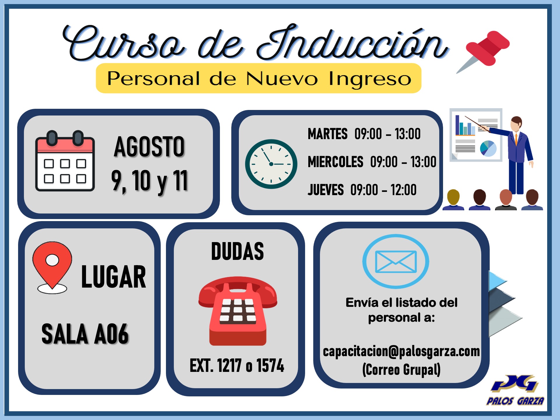 Curso de Inducción - Personal de nuevo ingreso - Agosto 